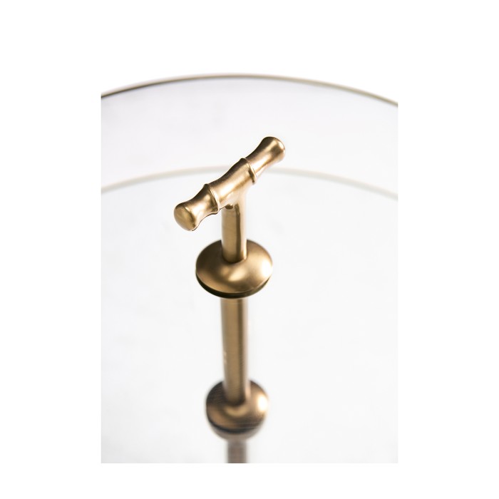 Round Bronze & Glass Side Table