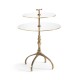 Round Bronze & Glass Side Table
