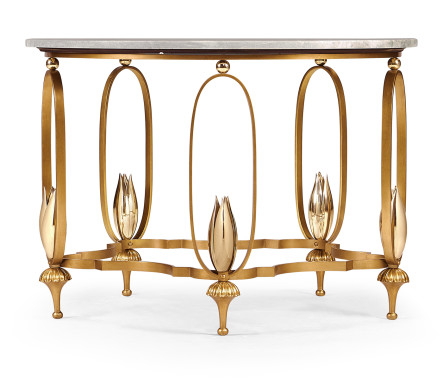 Gilded Centre Table with Green Marble Top
