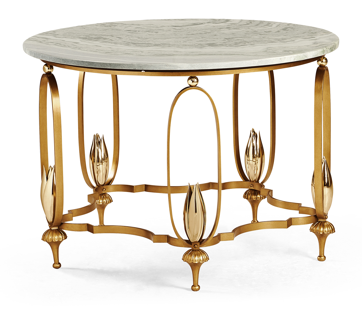 Gilded Centre Table with Green Marble Top