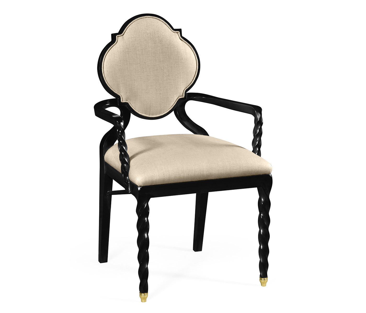 Black Barleytwist Dining Arm Chair