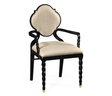 Black Barleytwist Dining Arm Chair