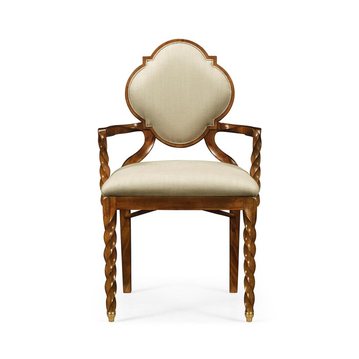 Walnut Barleytwist Dining Arm Chair