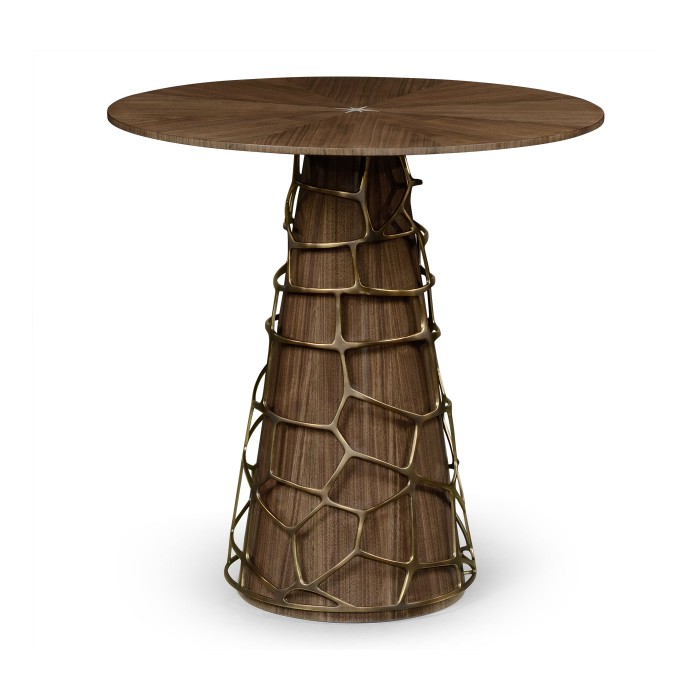 Circular Natural Walnut Bar Table 40