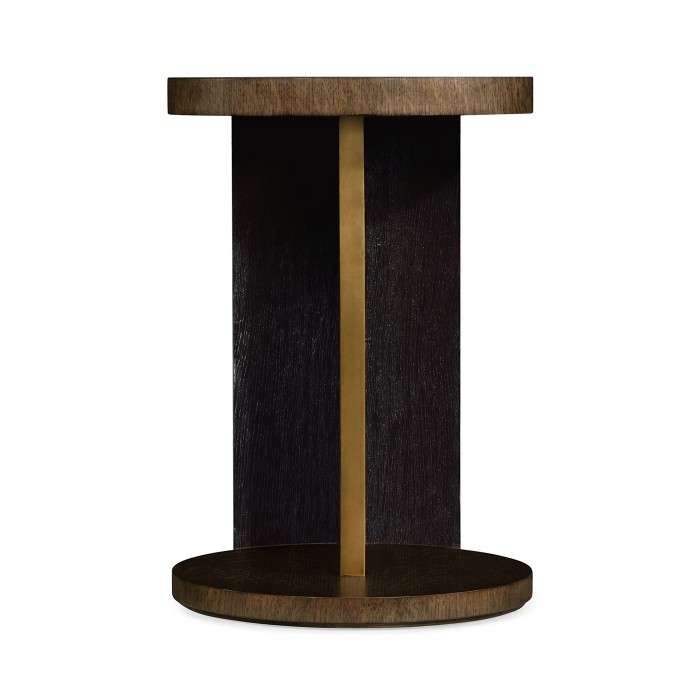 Round Oak with Large Oyster Side Table