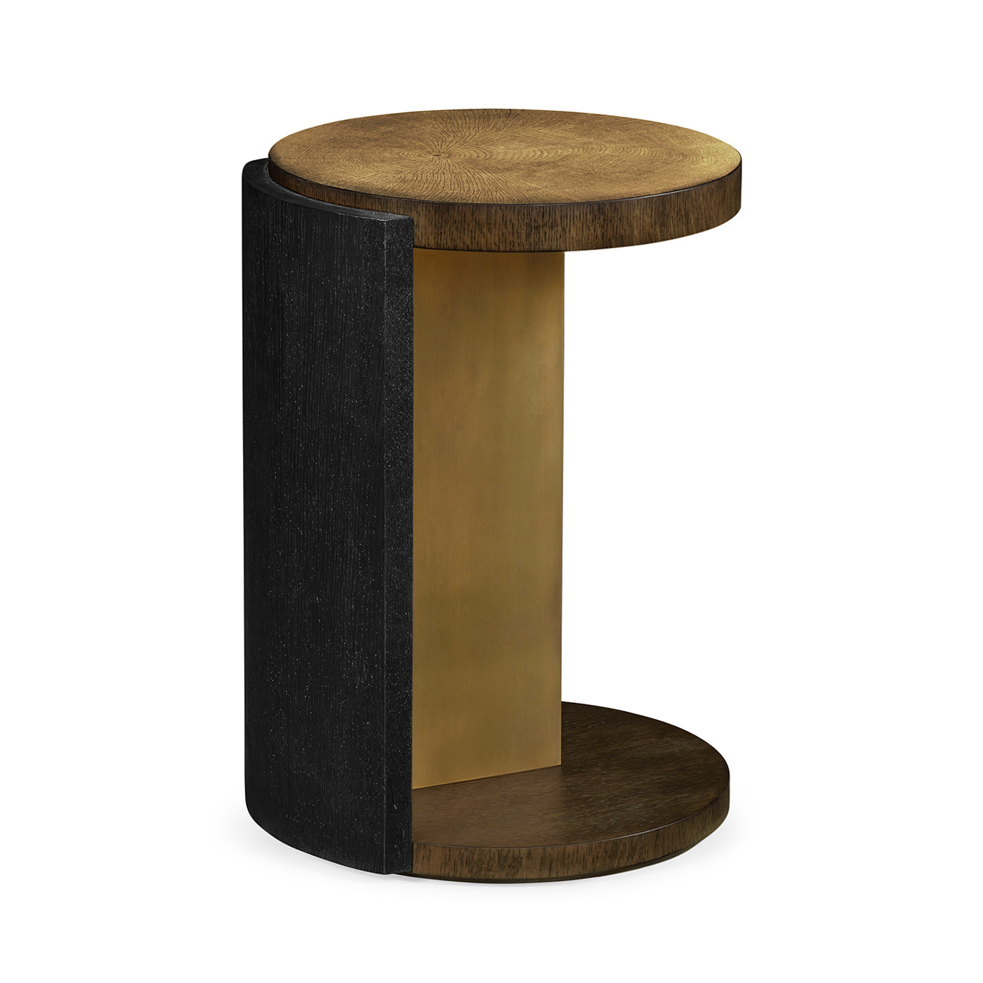 Round Oak with Large Oyster Side Table