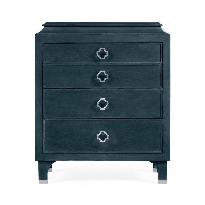 Small Antique Blue Oak Chest of Drawers