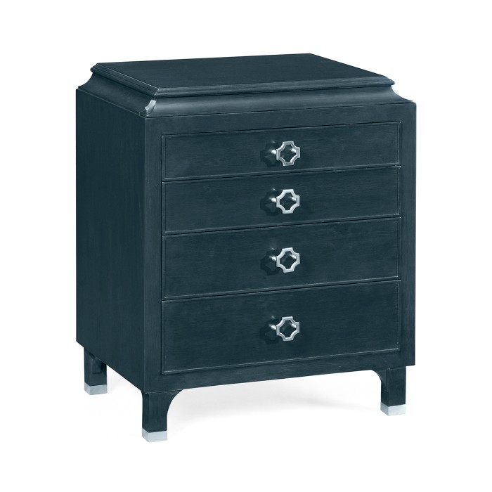 Small Antique Blue Oak Chest of Drawers