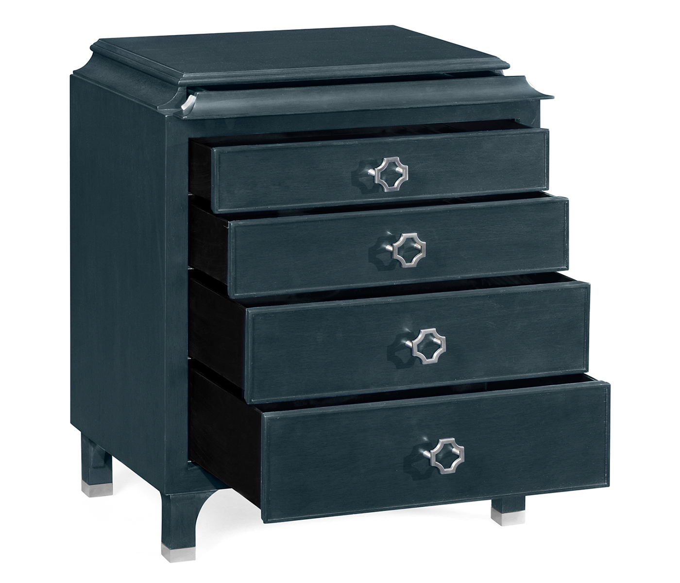 Small Antique Blue Oak Chest of Drawers