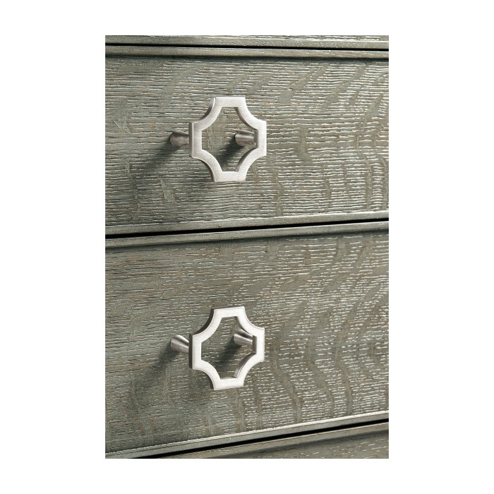 Small Pewter Oak Chest of Drawers