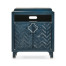 Antique Blue Oak Nightstand with Marble Top