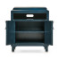 Antique Blue Oak Nightstand with Marble Top