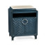 Antique Blue Oak Nightstand with Marble Top