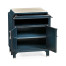 Antique Blue Oak Nightstand with Marble Top