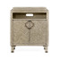 Greyed Oak Nightstand with Marble Top