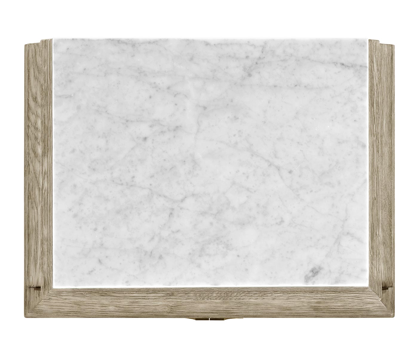 Greyed Oak Nightstand with Marble Top