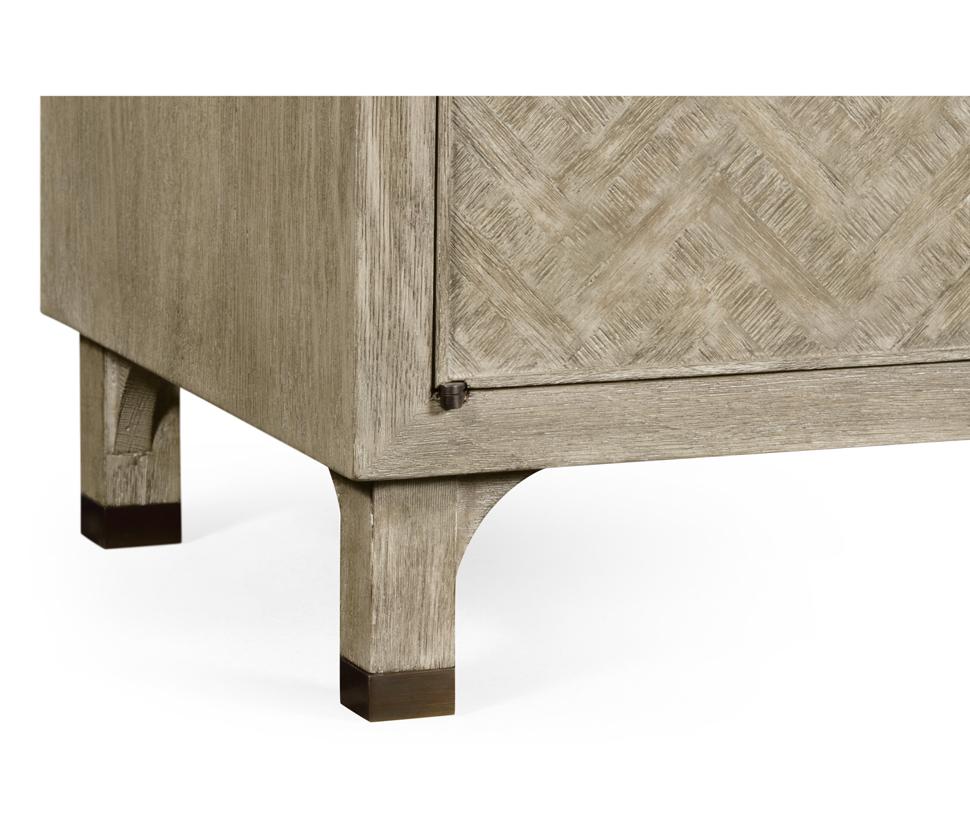 Greyed Oak Nightstand with Marble Top