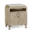 Greyed Oak Nightstand with Marble Top