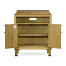 Natural Oak Nightstand with Marble Top