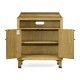 Natural Oak Nightstand with Marble Top