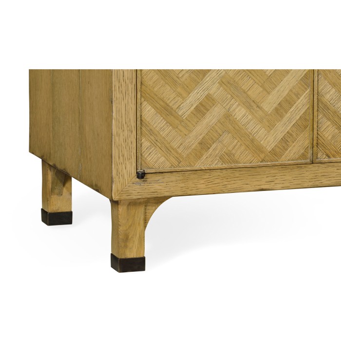 Natural Oak Nightstand with Marble Top