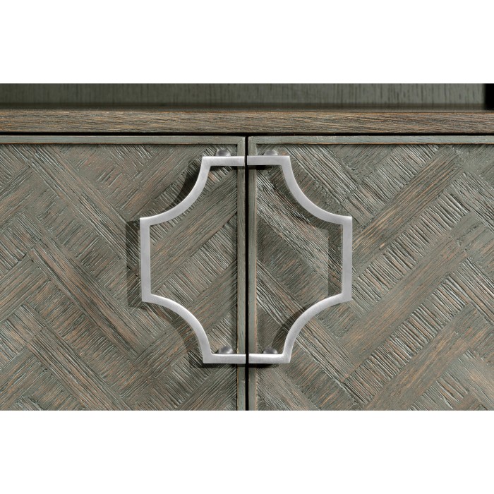 Pewter Oak Nightstand with Marble Top