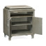 Pewter Oak Nightstand with Marble Top