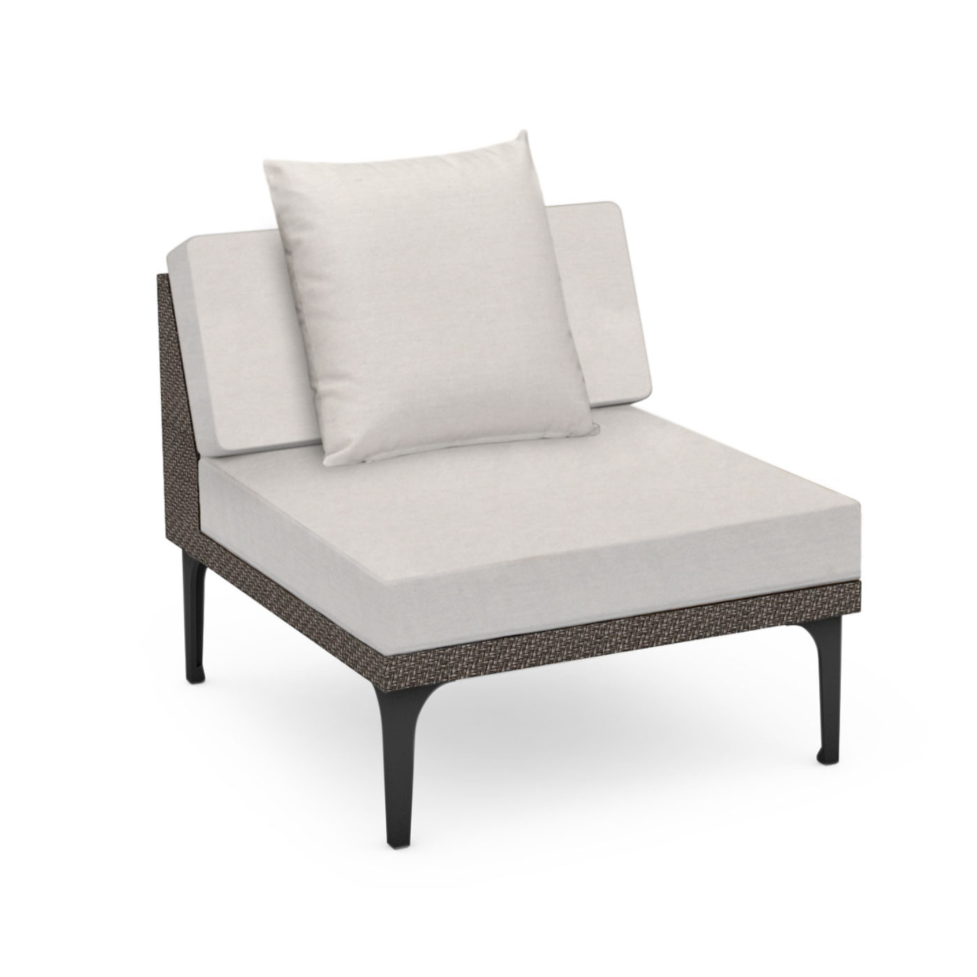 Dark Grey Rattan One-Seat Centre Sofa Sectional 32