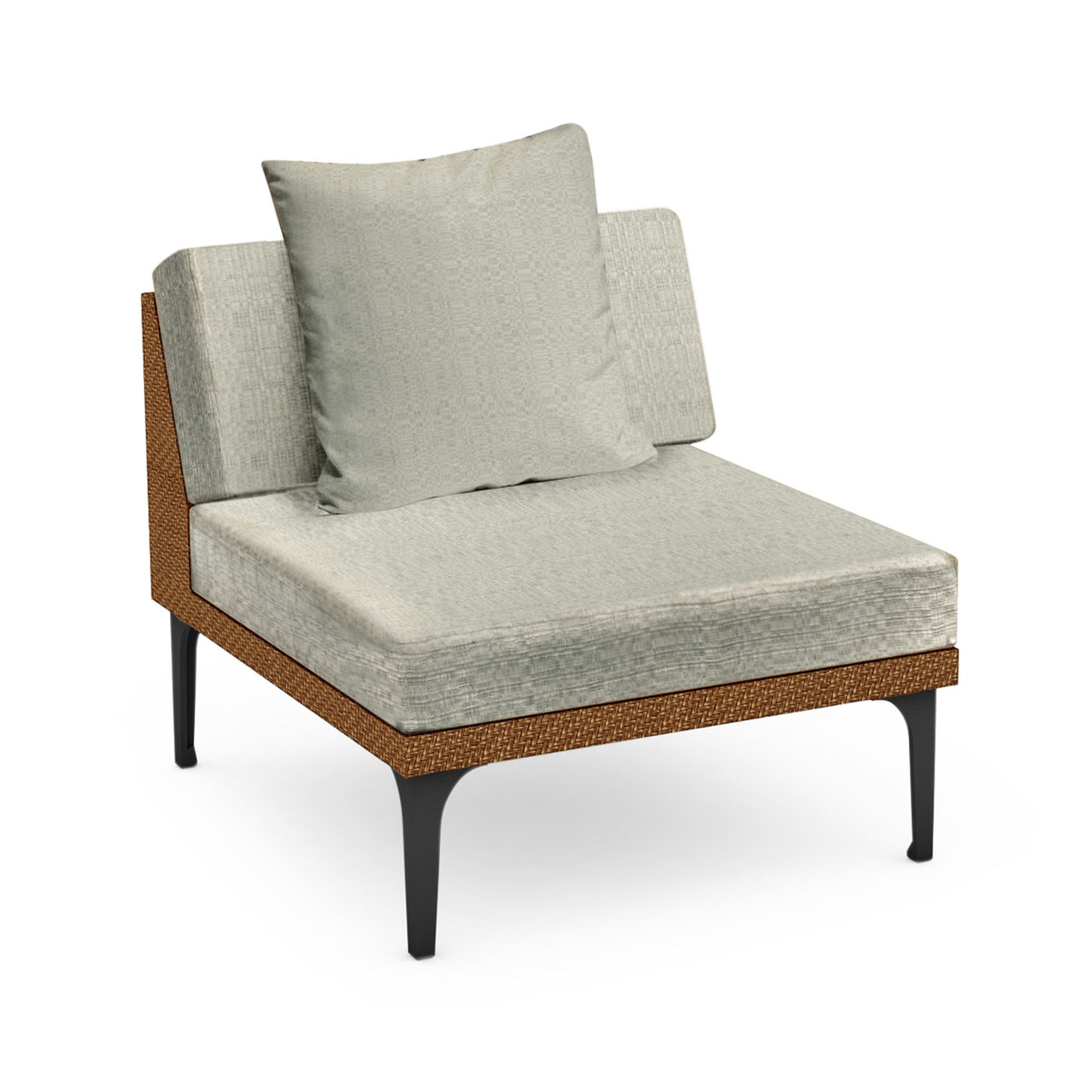 Tan Rattan One-Seat Centre Sofa Sectional 32