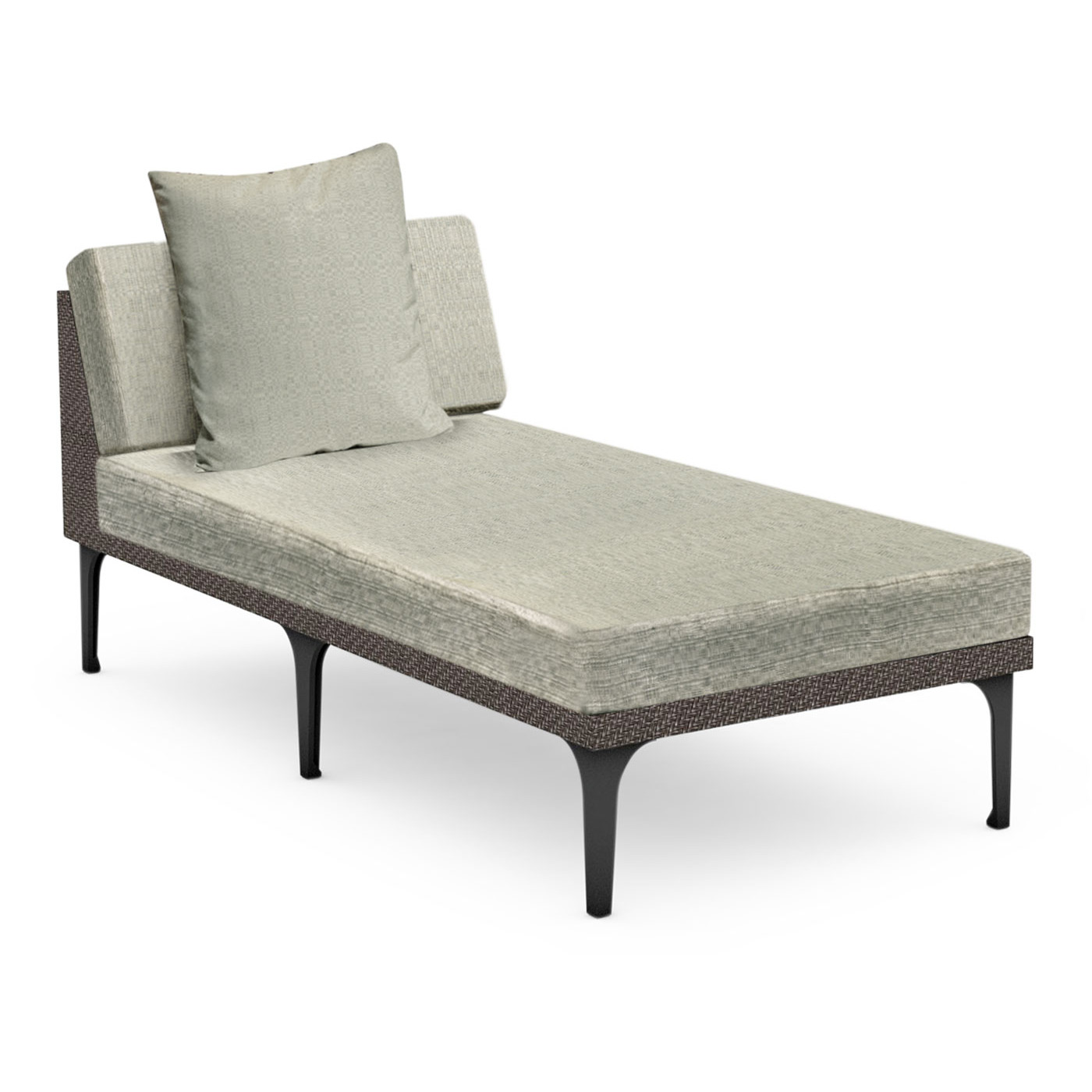 Dark Grey Rattan Chaise Lounge Sectional 32