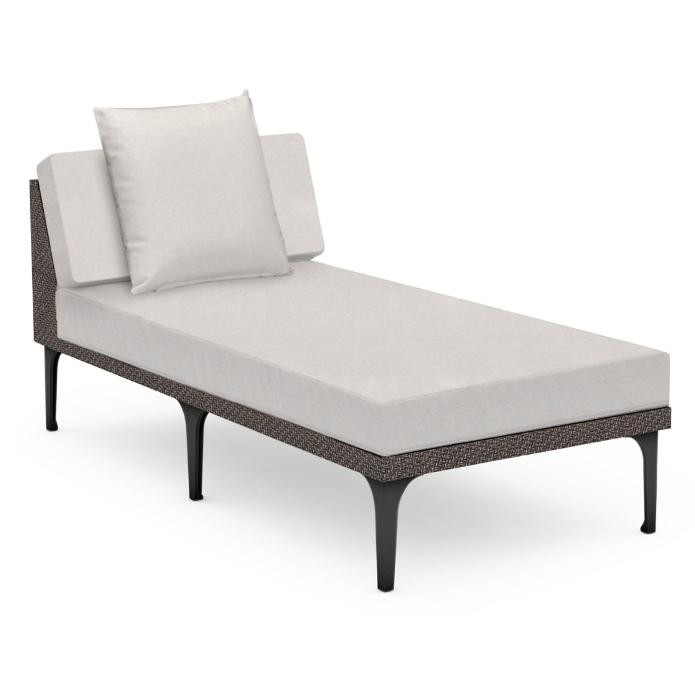 Dark Grey Rattan Chaise Lounge Sectional 32