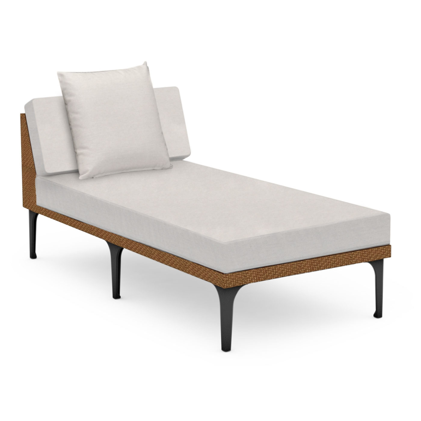 Tan Rattan Chaise Lounge Sectional 32