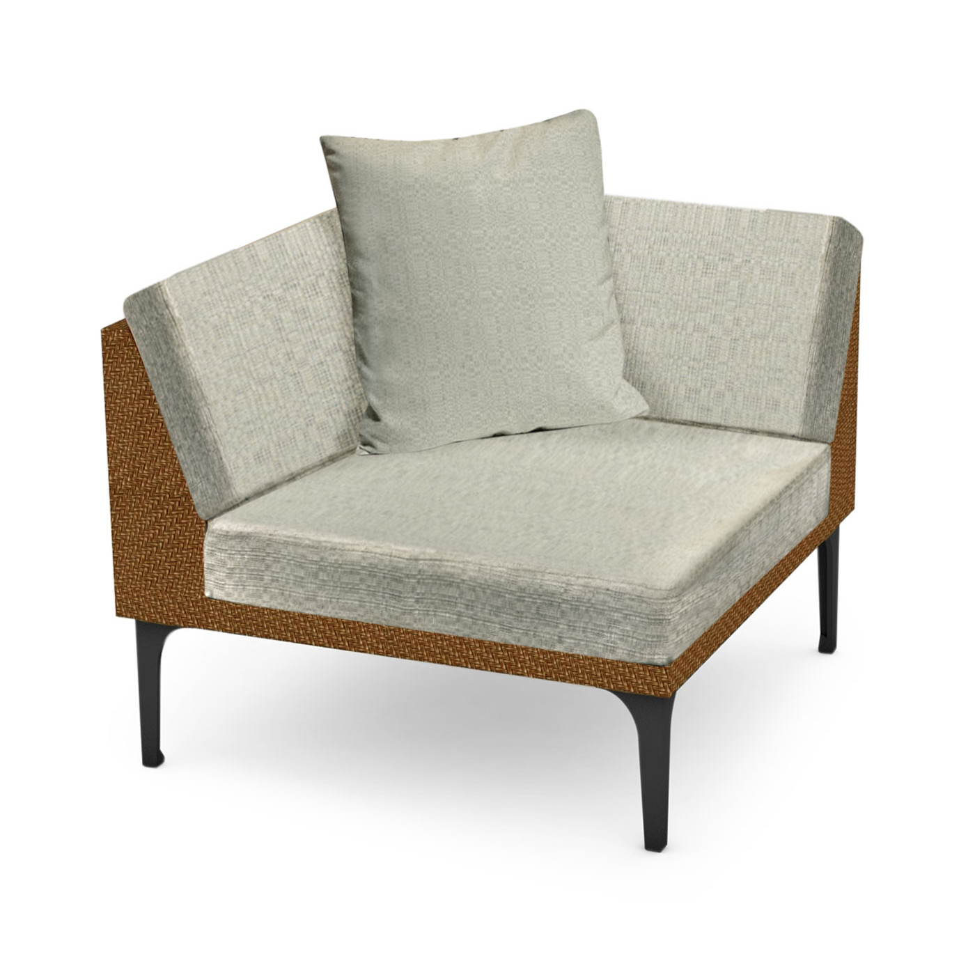 Tan Rattan Corner Sofa Sectional 36