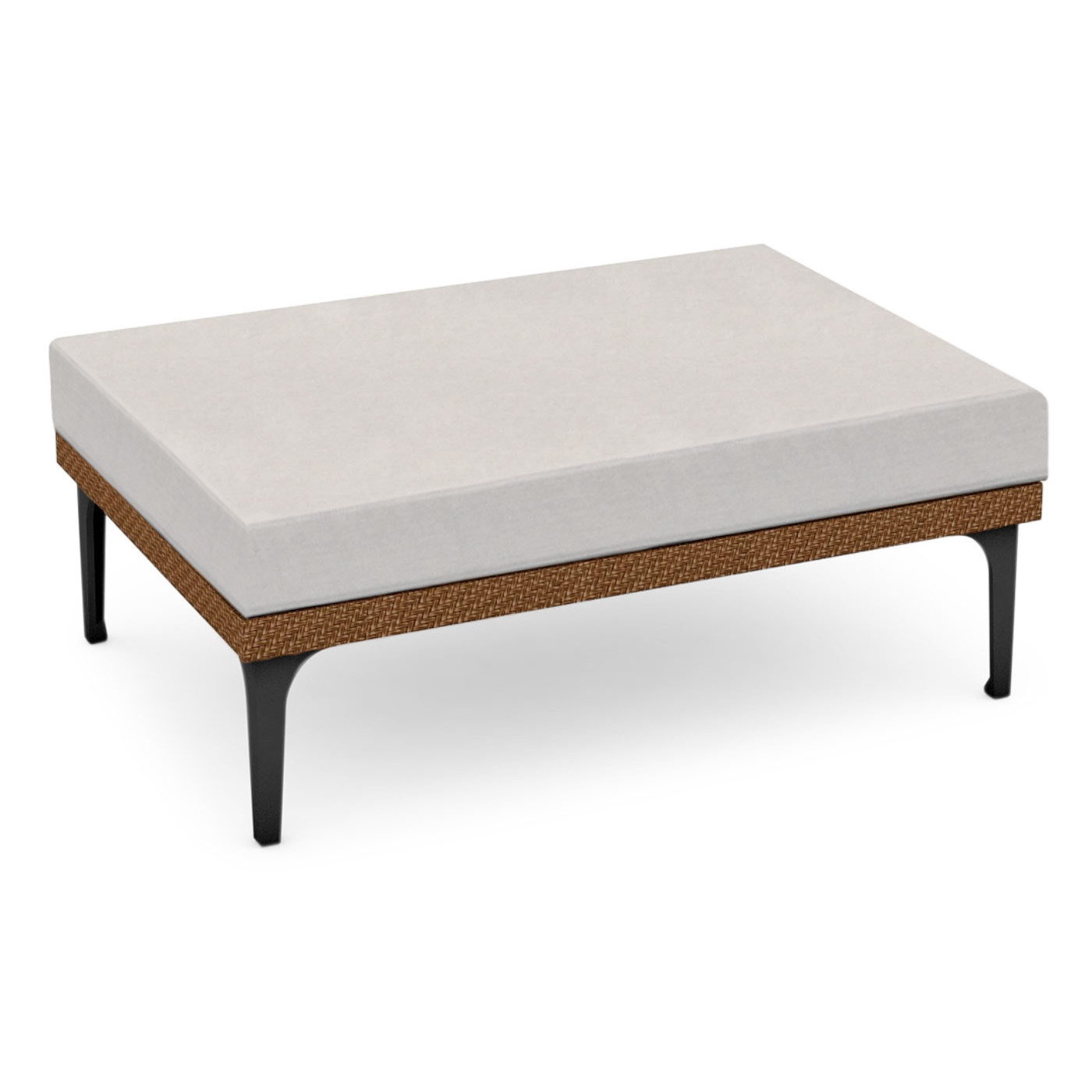 Tan Rattan Rectangular Ottoman Sectional 42