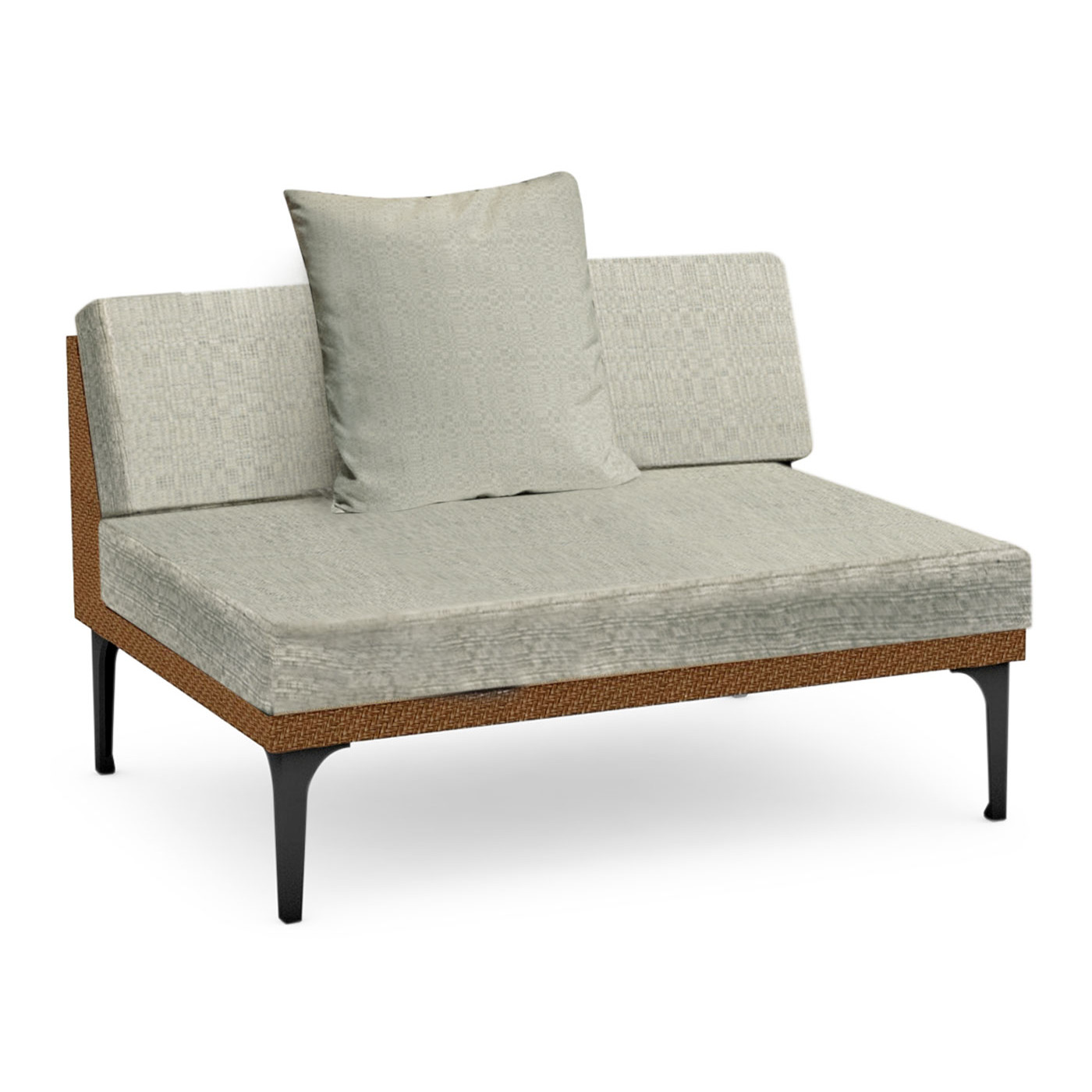 Tan Rattan Two-Seat Centre Sofa Sectional 55