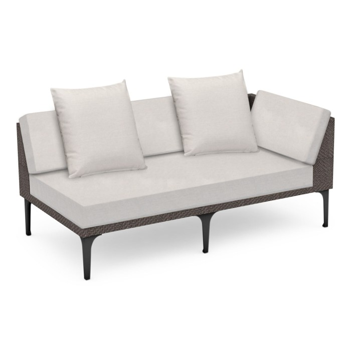 Dark Grey Rattan Left Two-Seat Sofa Sectional 67
