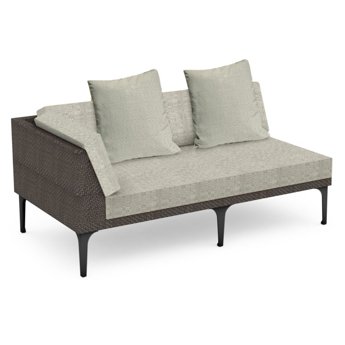 Dark Grey Rattan Right Two-Seat Sofa Sectional 67