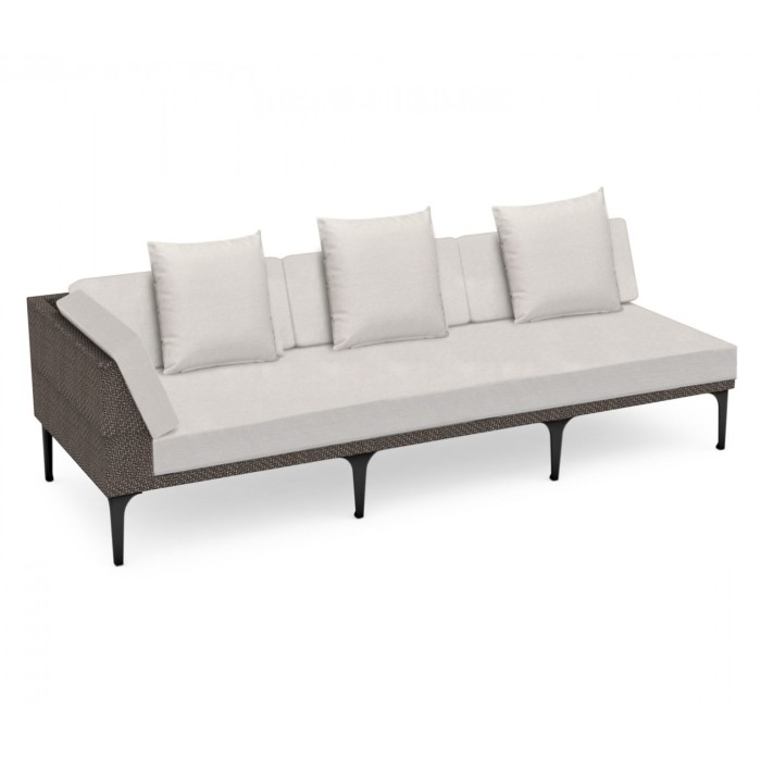 Dark Grey Rattan Right Three-Seat Sofa Sectional 98