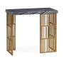 Rectangular Brass Console Table with a Grey Marble Top