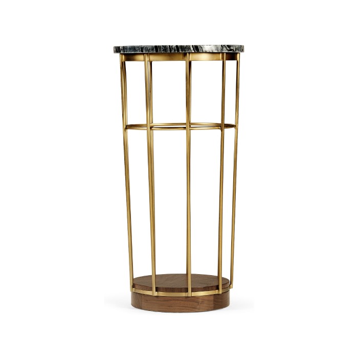 Brass & Marble Round Side Table