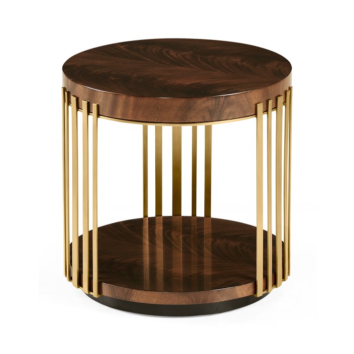 Round Antique Mahogany End Table