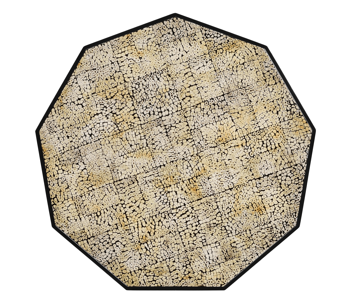 Nonagon Honey Eggshell Side Table