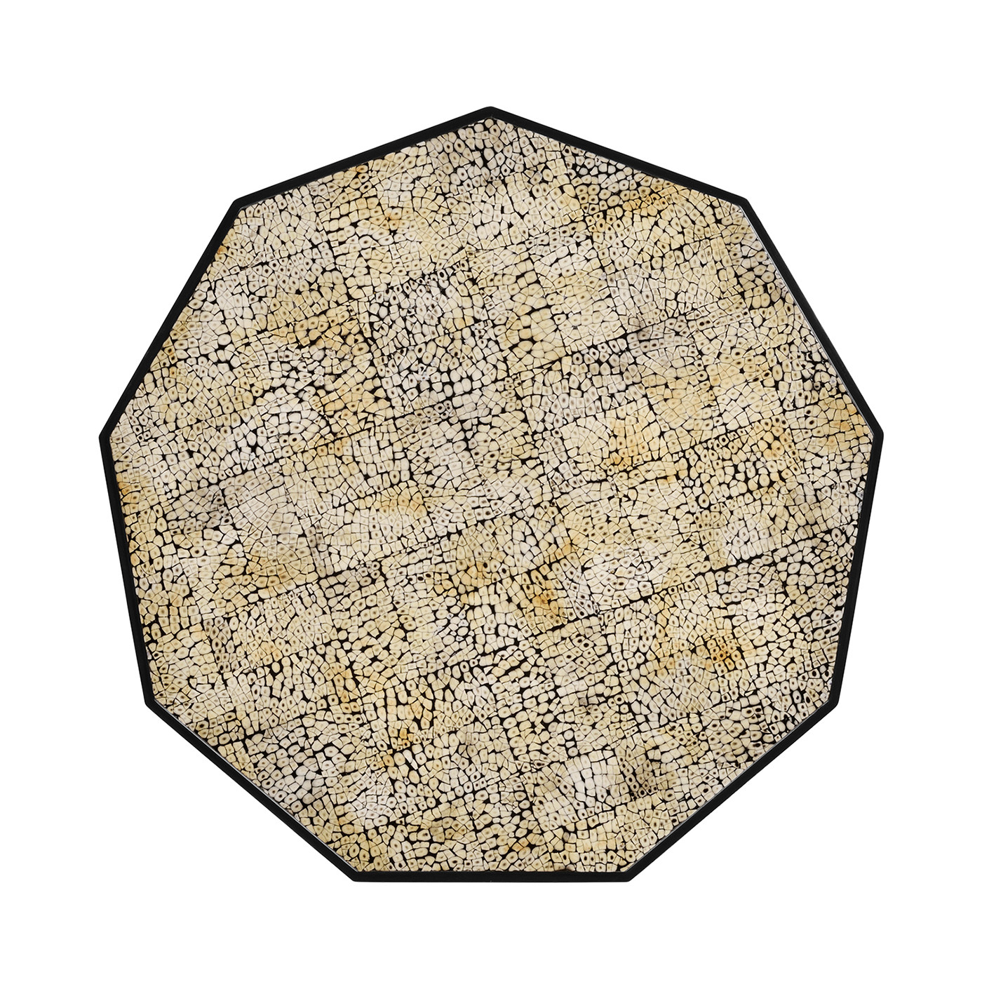 Nonagon Honey Eggshell Side Table