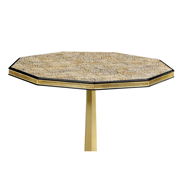 Nonagon Honey Eggshell Side Table