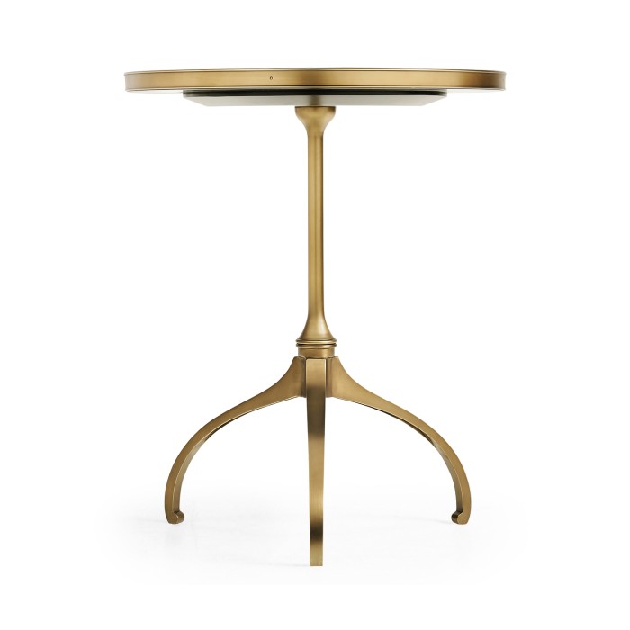 Round Dark Brown Eggshell Side Table