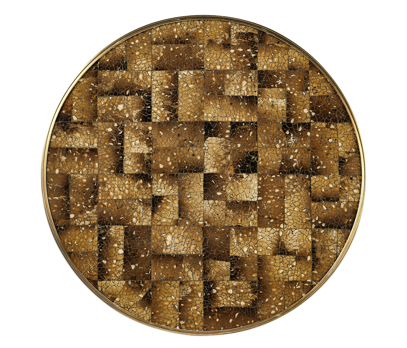 Round Dark Brown Eggshell Side Table