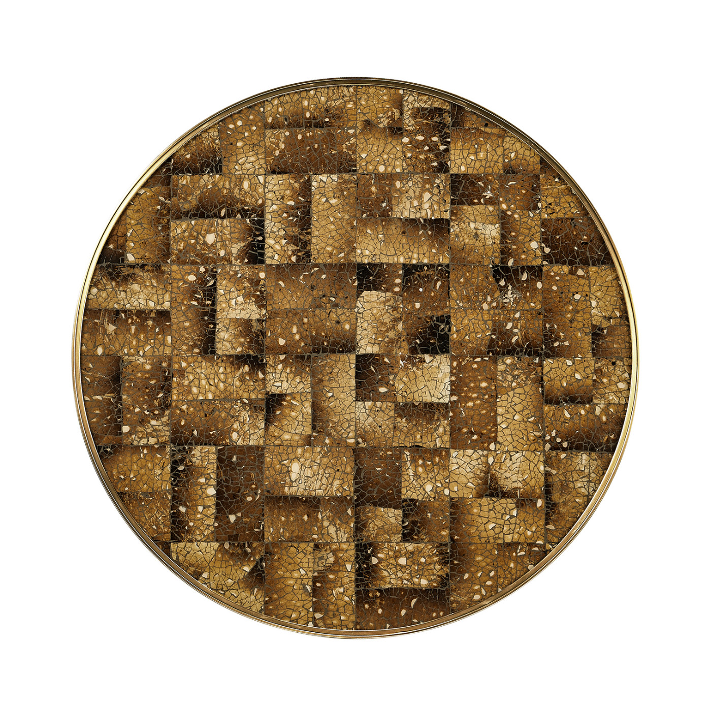 Round Dark Brown Eggshell Side Table