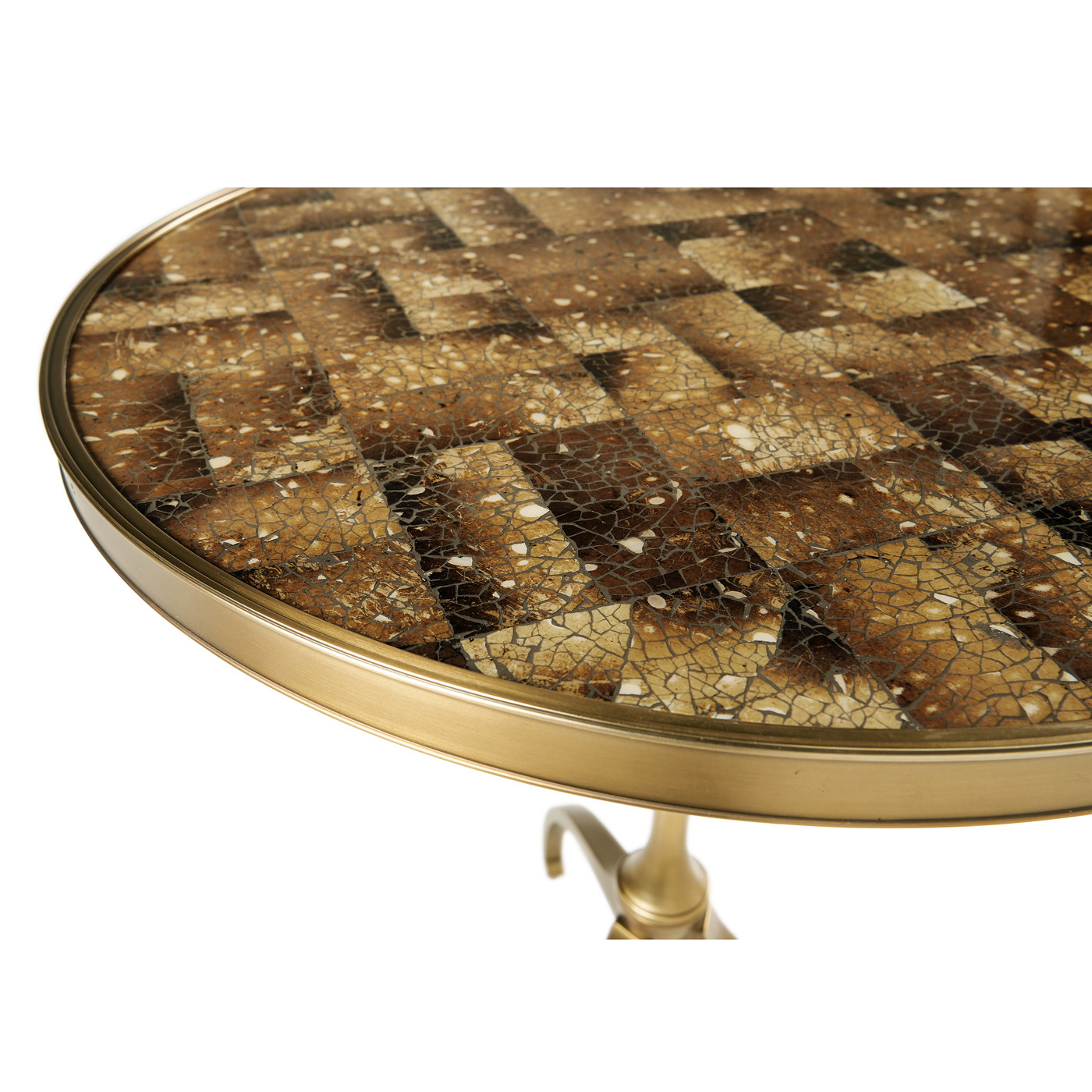 Round Dark Brown Eggshell Side Table