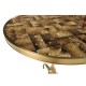 Round Dark Brown Eggshell Side Table