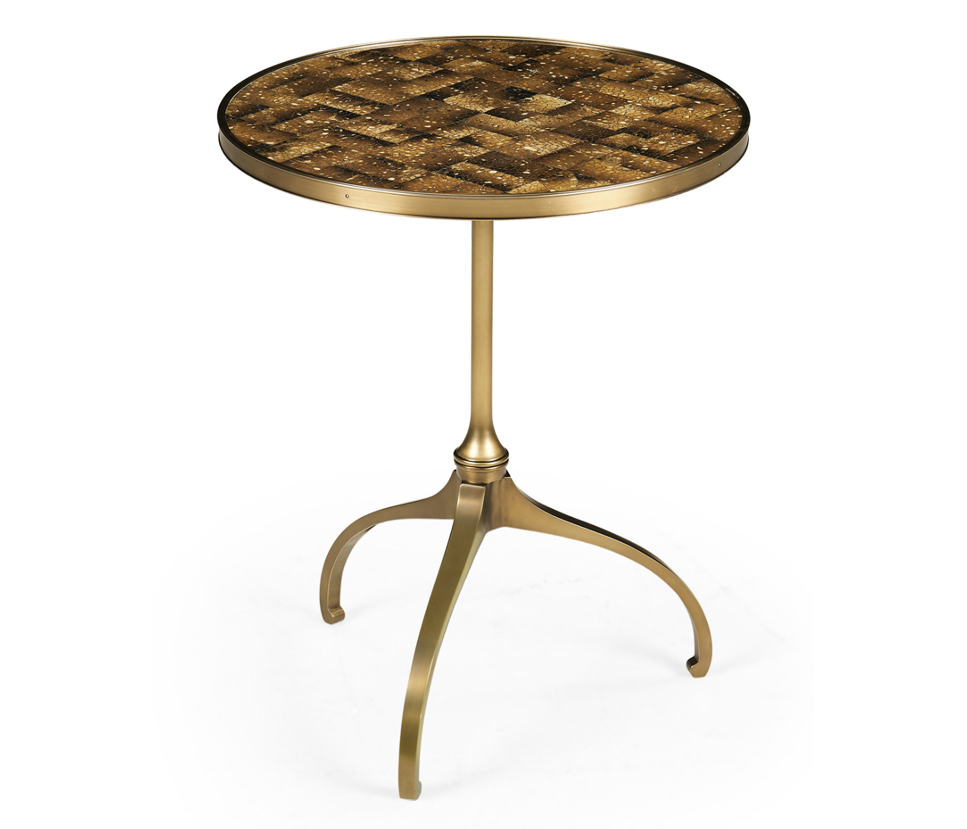 Round Dark Brown Eggshell Side Table